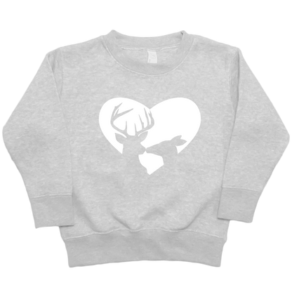 Deer Romance Kids Crew Neck Sweatshirt