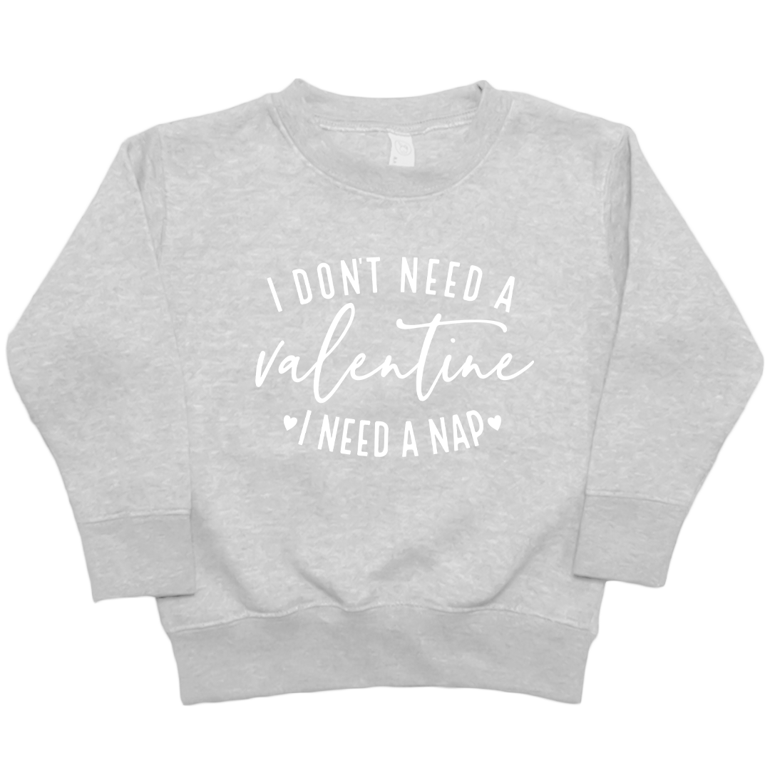 I Need A Nap Kids Crew Neck Sweatshirt