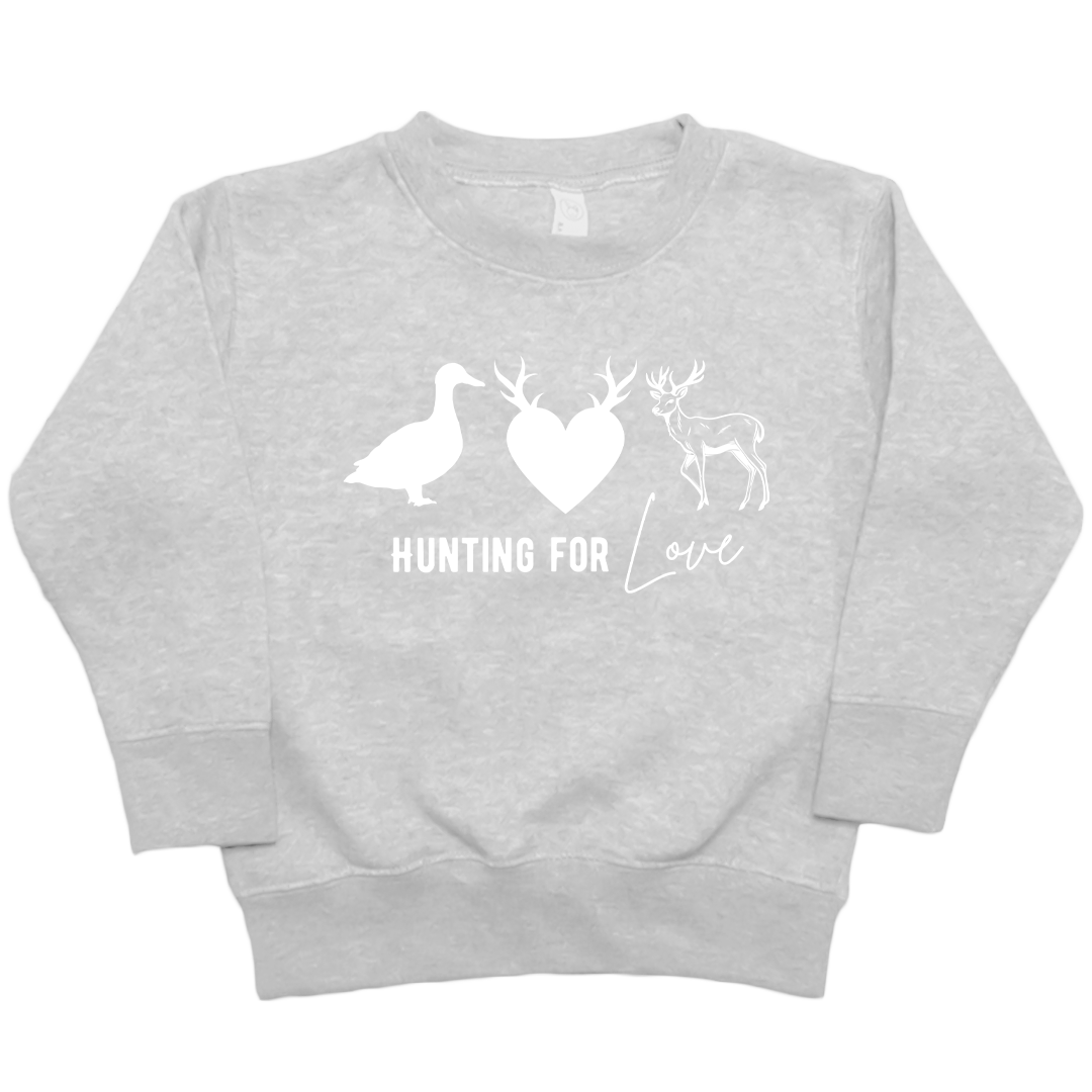 Hunting For Love Kids Crew Neck Sweatshirt