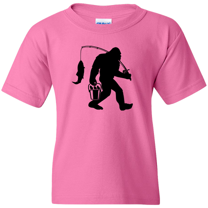 Fishing Sasquatch Kids Tee