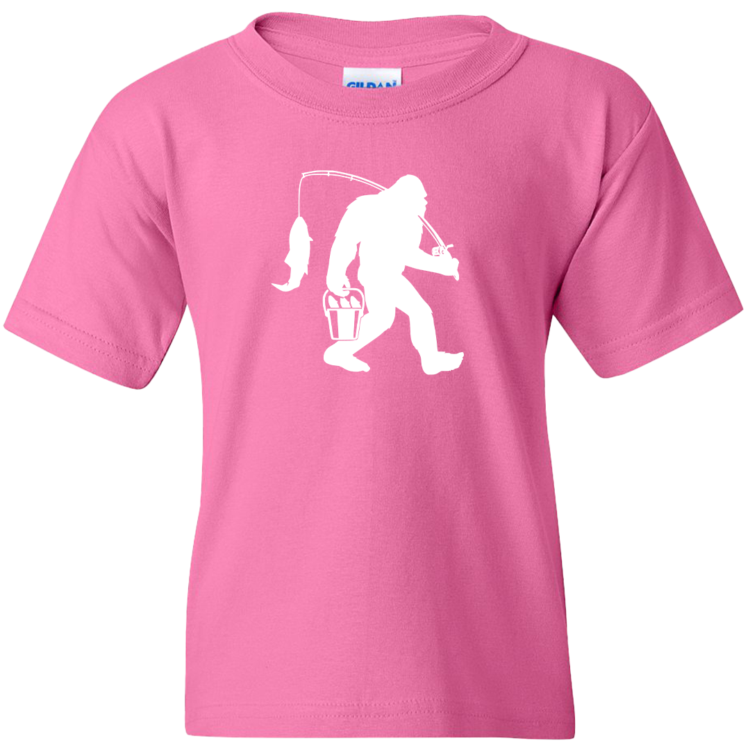 Fishing Sasquatch Kids Tee
