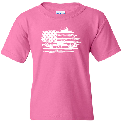 Fishing and Hunting Flag Adult Tee