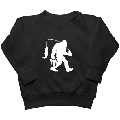 Fishing Sasquatch Toddler Crew Neck Sweatshirt