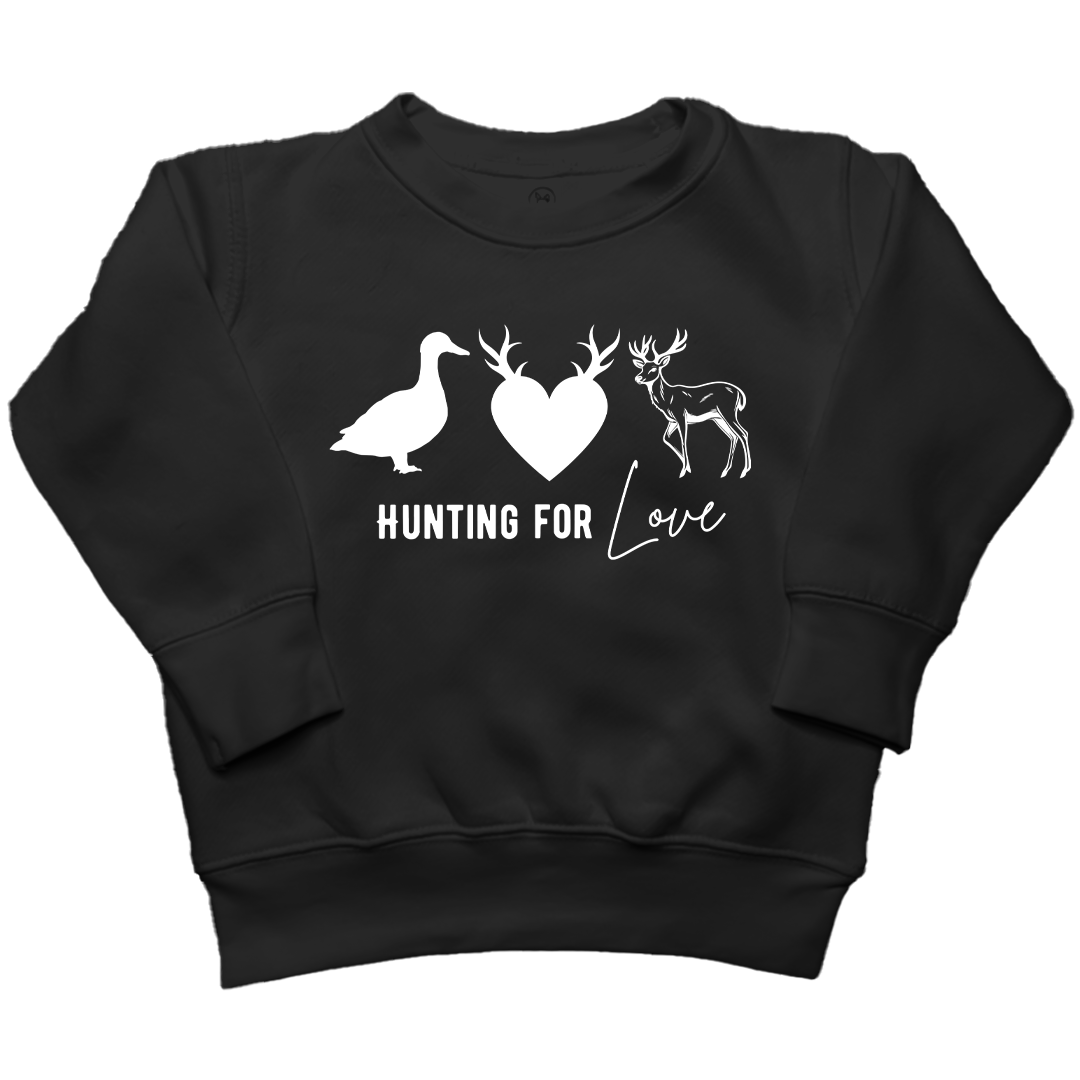 Hunting For Love Kids Crew Neck Sweatshirt