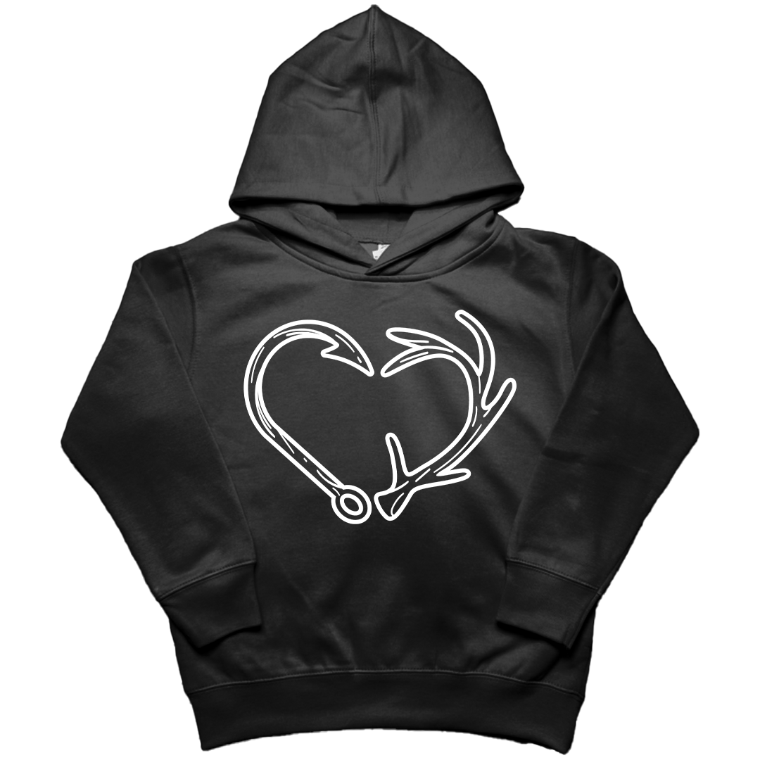 Hook Antler Heart Kids Hoodie