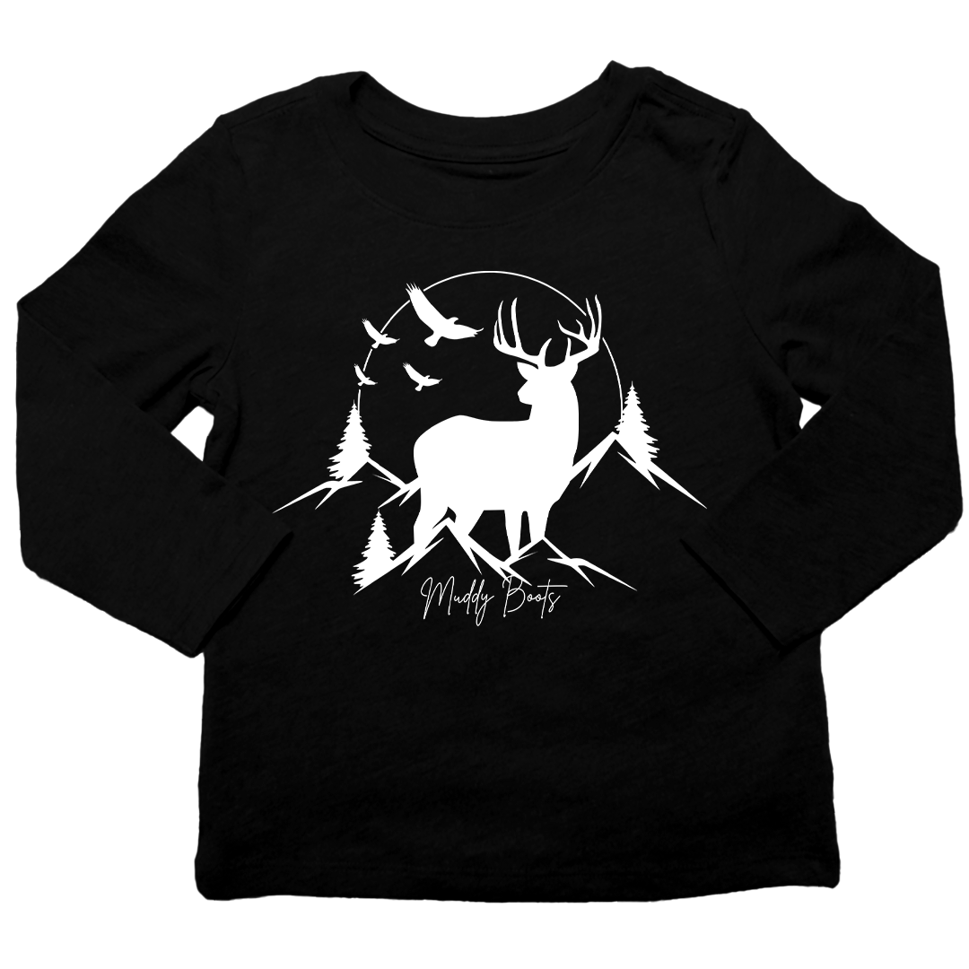 Mountain Deer Kids Long Sleeve Tee