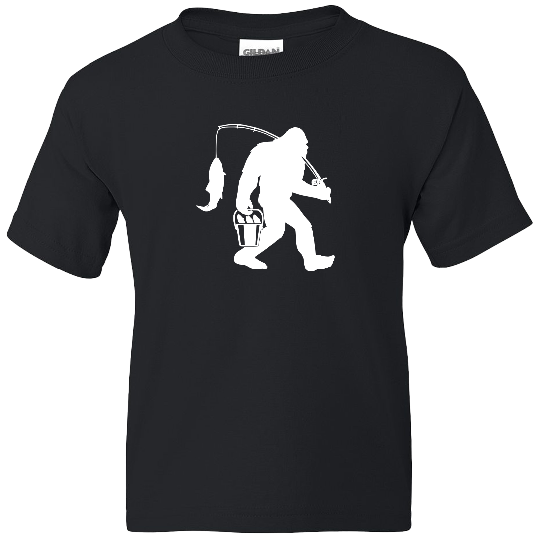 Fishing Sasquatch Kids Tee