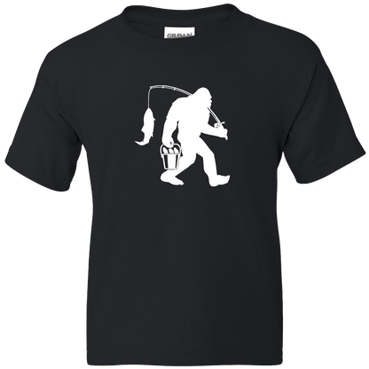 Fishing Sasquatch Kids Tee