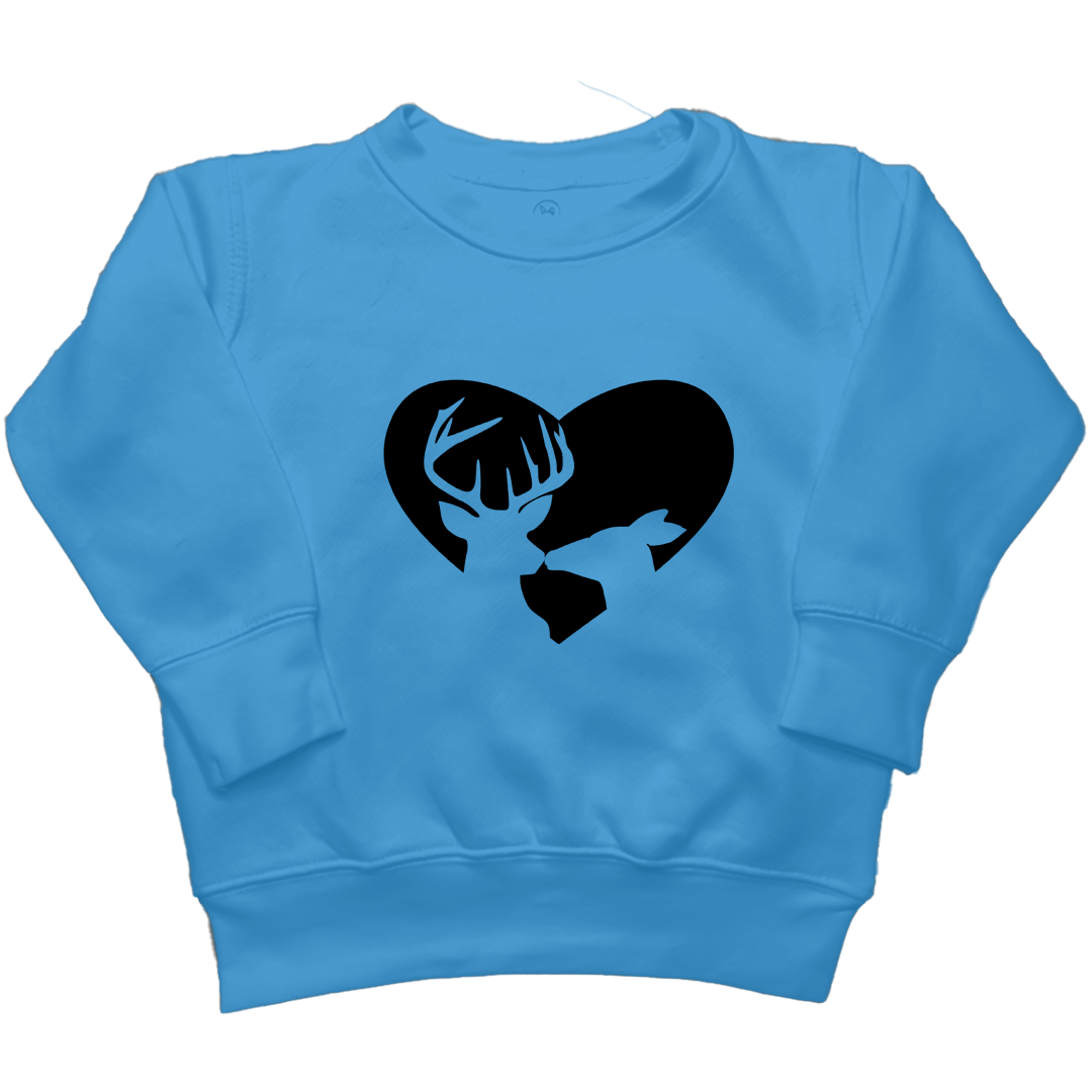 Deer Romance Kids Crew Neck Sweatshirt