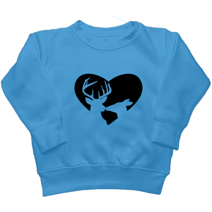 Deer Romance Kids Crew Neck Sweatshirt