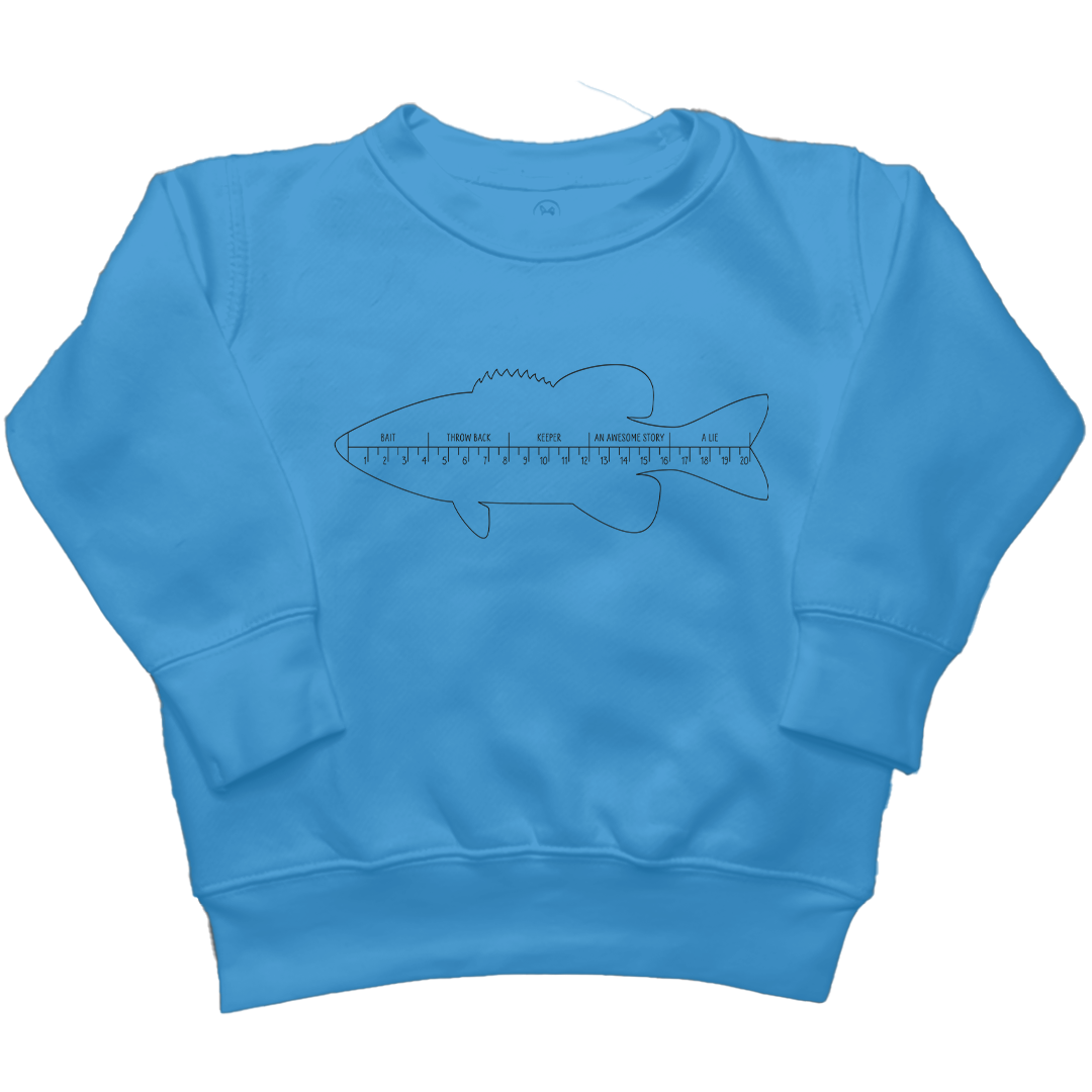 Fishing Ruler Kids Crew Neck Sweatshirt