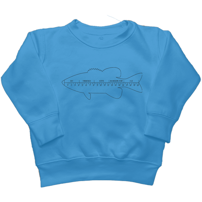 Fishing Ruler Kids Crew Neck Sweatshirt