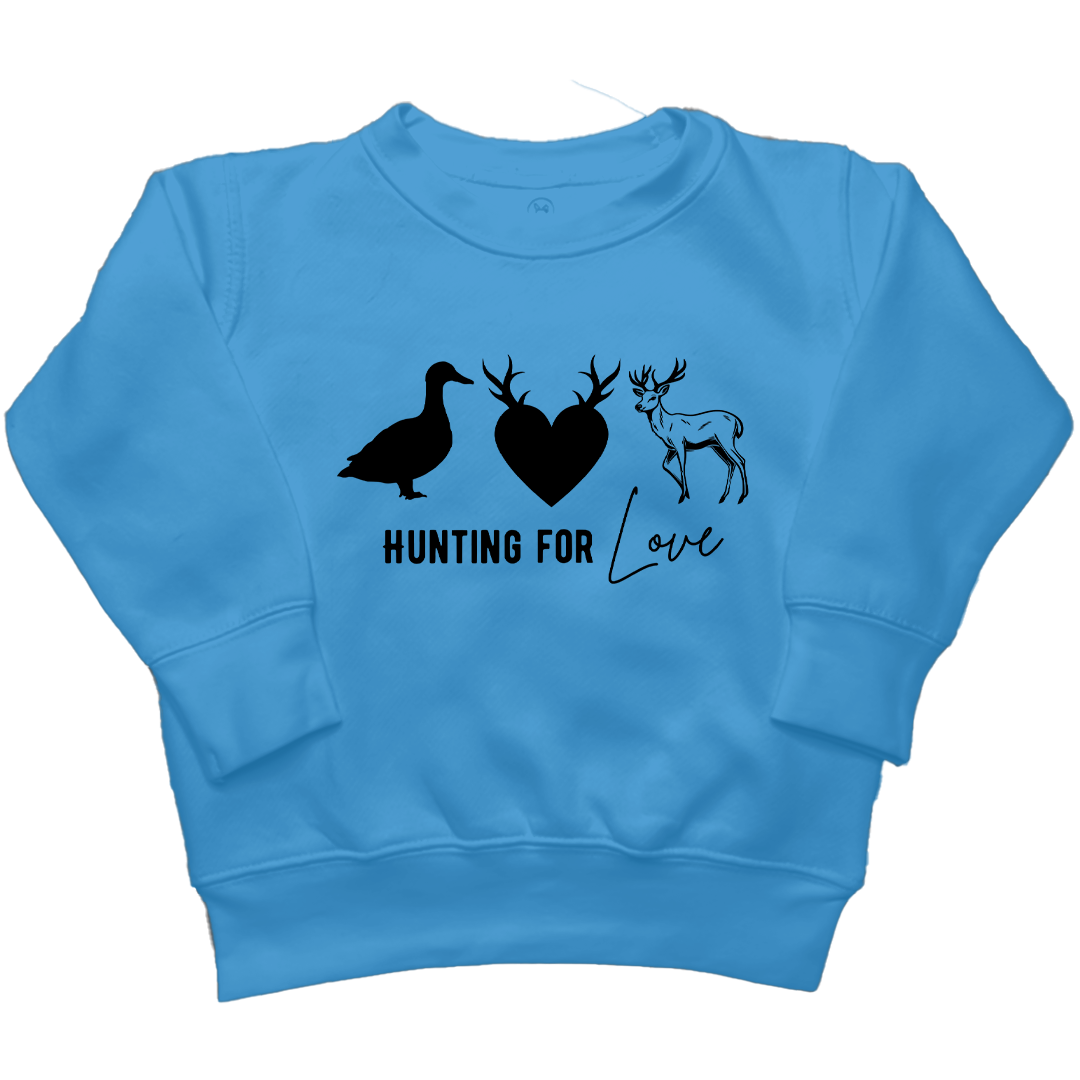 Hunting For Love Kids Crew Neck Sweatshirt