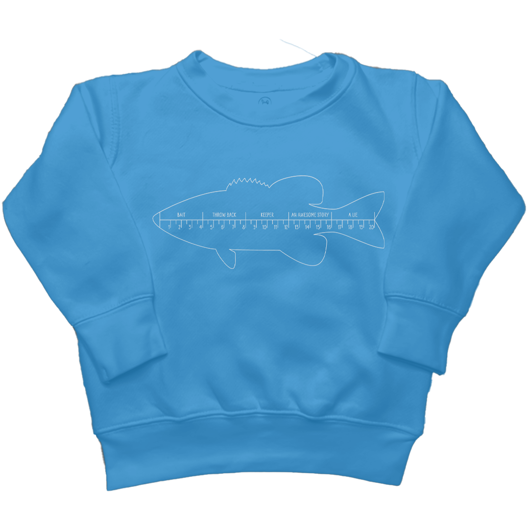 Fishing Ruler Kids Crew Neck Sweatshirt