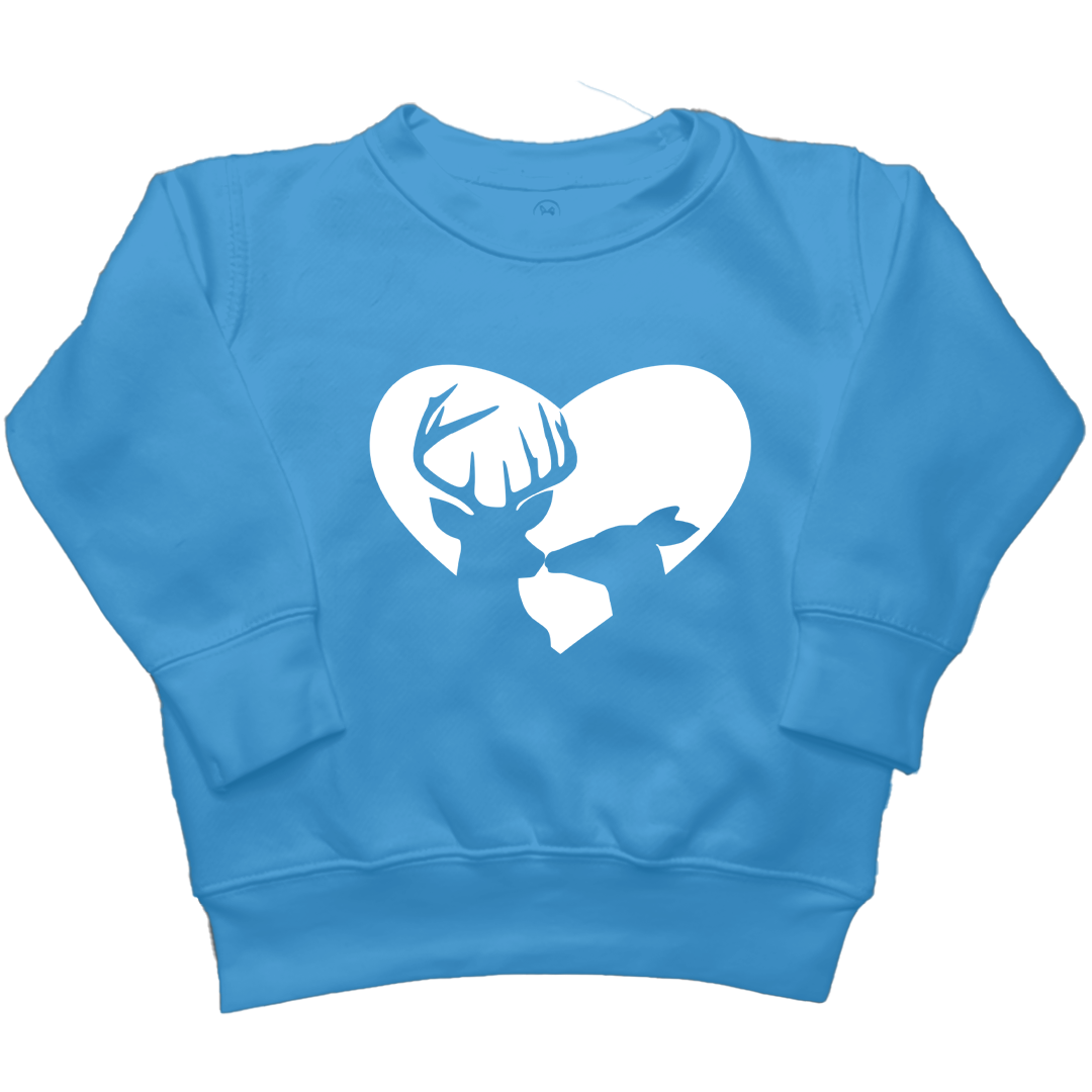 Deer Romance Kids Crew Neck Sweatshirt