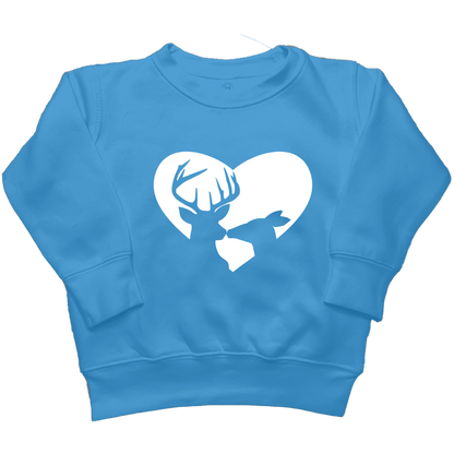 Deer Romance Kids Crew Neck Sweatshirt