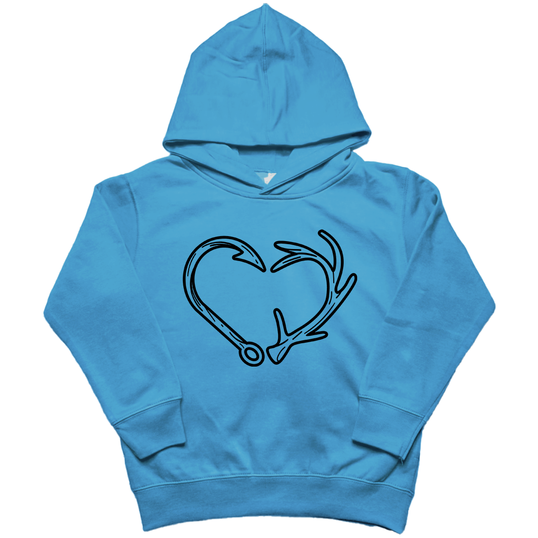 Hook Antler Heart Kids Hoodie