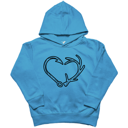 Hook Antler Heart Kids Hoodie