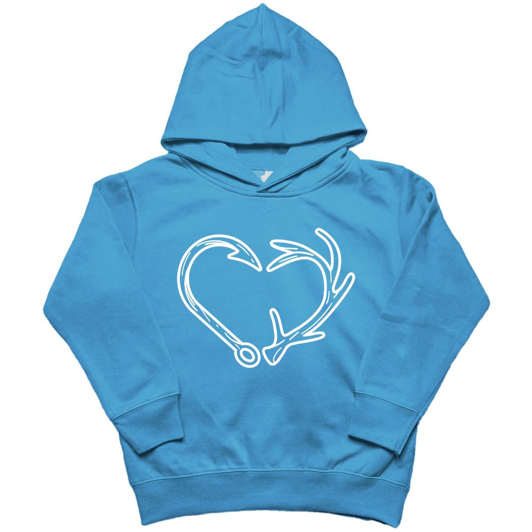 Hook Antler Heart Kids Hoodie