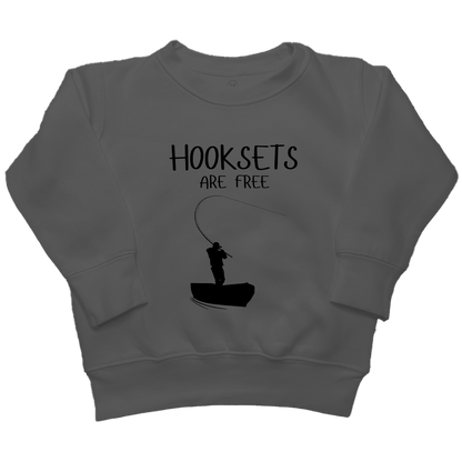 Hooksets Are Free Kids Crew Neck Sweatshirt