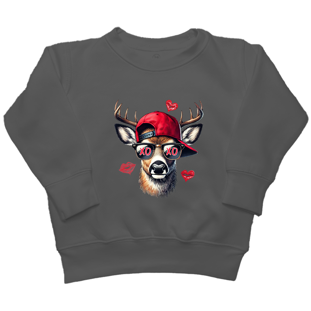 Love Struck Buck Kids Crew Neck Sweatshirt