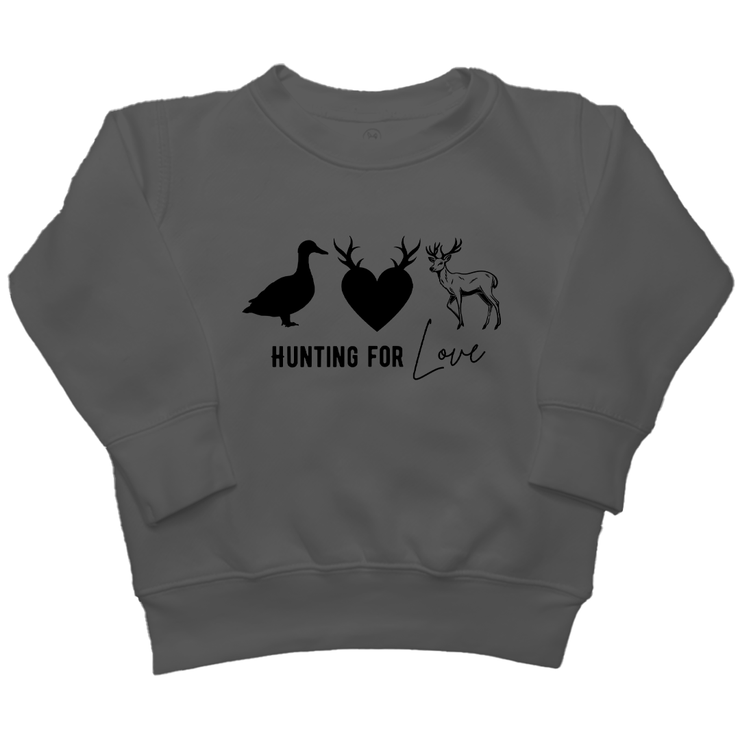 Hunting For Love Kids Crew Neck Sweatshirt