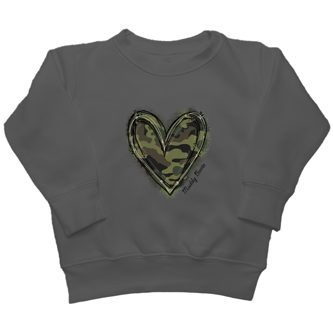 Hidden Heart Kids Crew Neck Sweatshirt