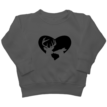 Deer Romance Kids Crew Neck Sweatshirt