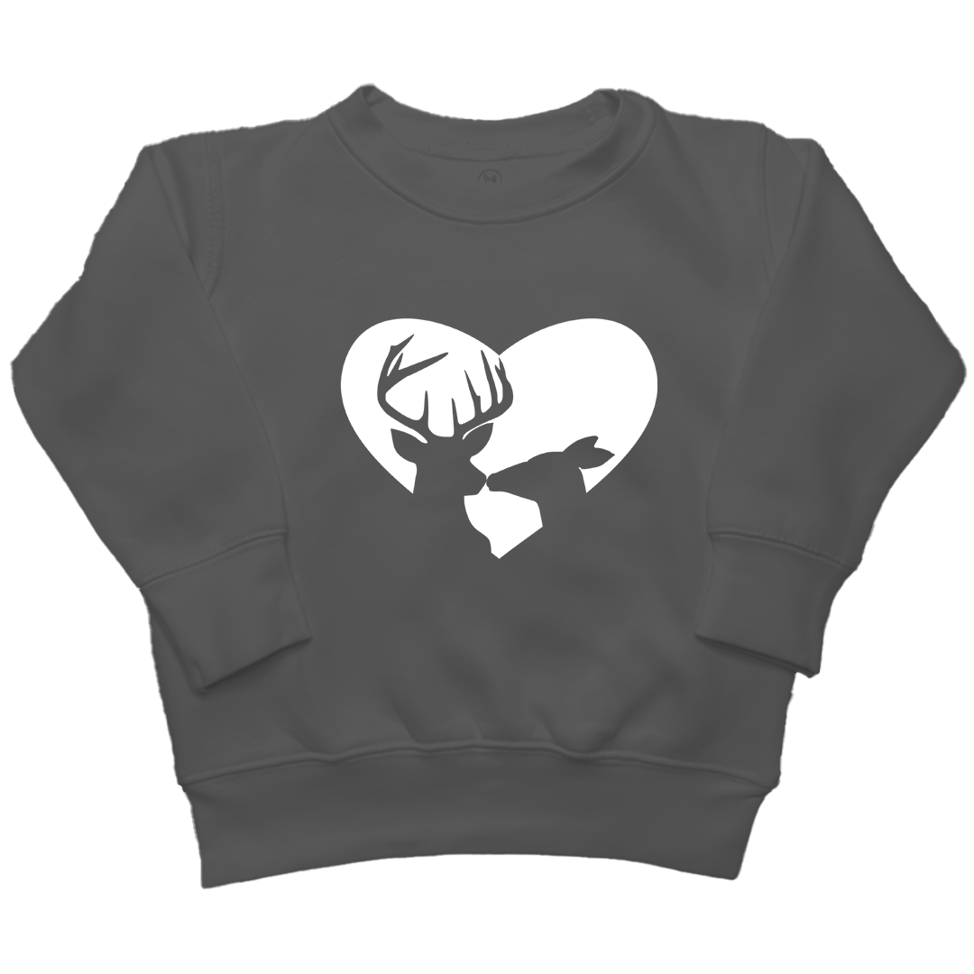 Deer Romance Kids Crew Neck Sweatshirt