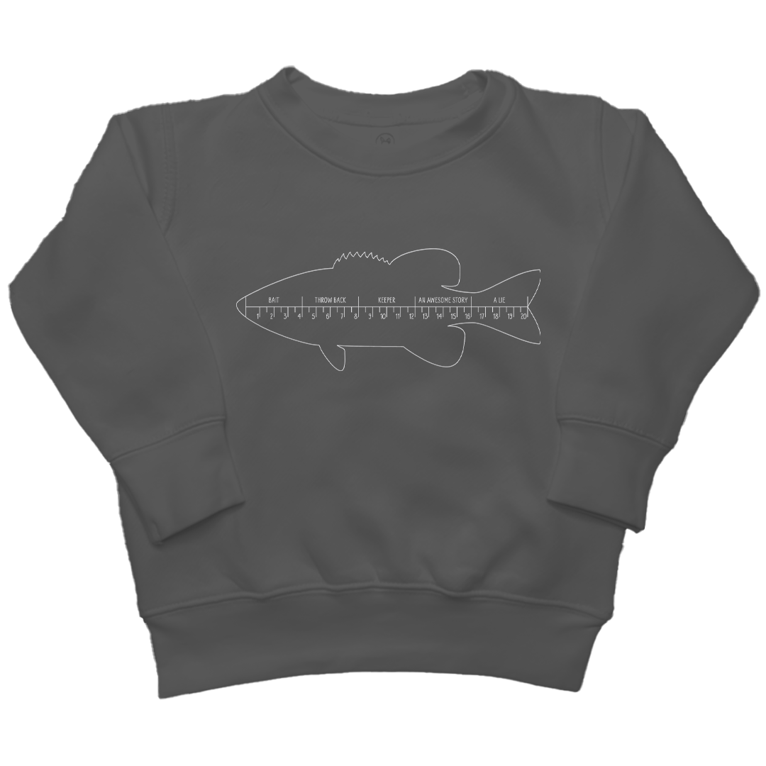 Fishing Ruler Kids Crew Neck Sweatshirt