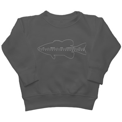 Fishing Ruler Kids Crew Neck Sweatshirt