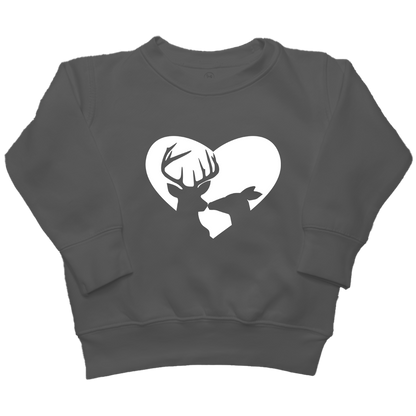 Deer Romance Kids Crew Neck Sweatshirt