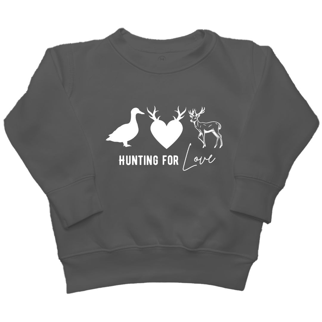 Hunting For Love Kids Crew Neck Sweatshirt