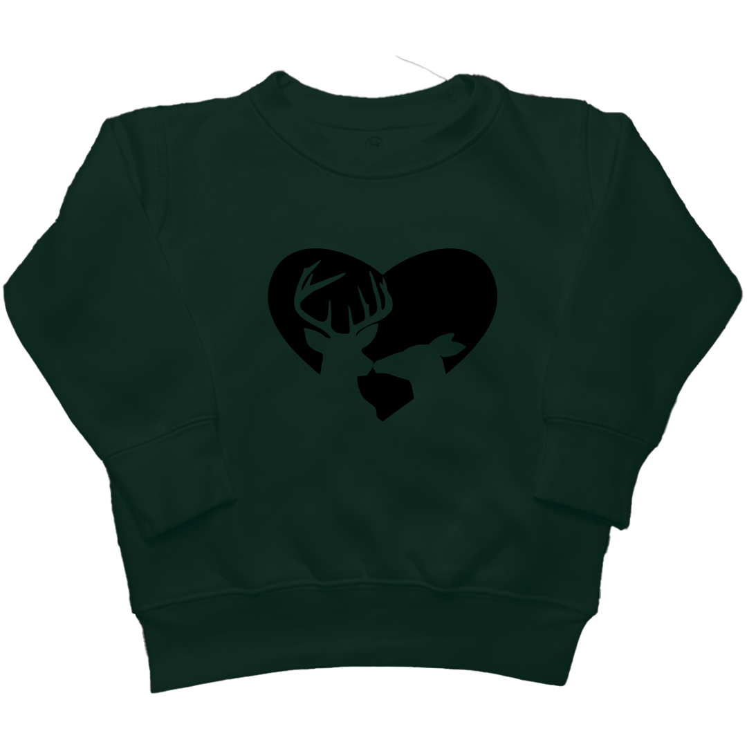 Deer Romance Kids Crew Neck Sweatshirt