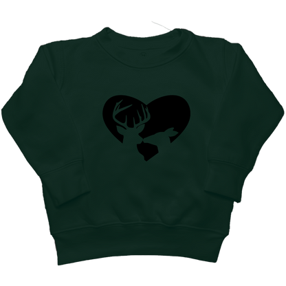 Deer Romance Kids Crew Neck Sweatshirt