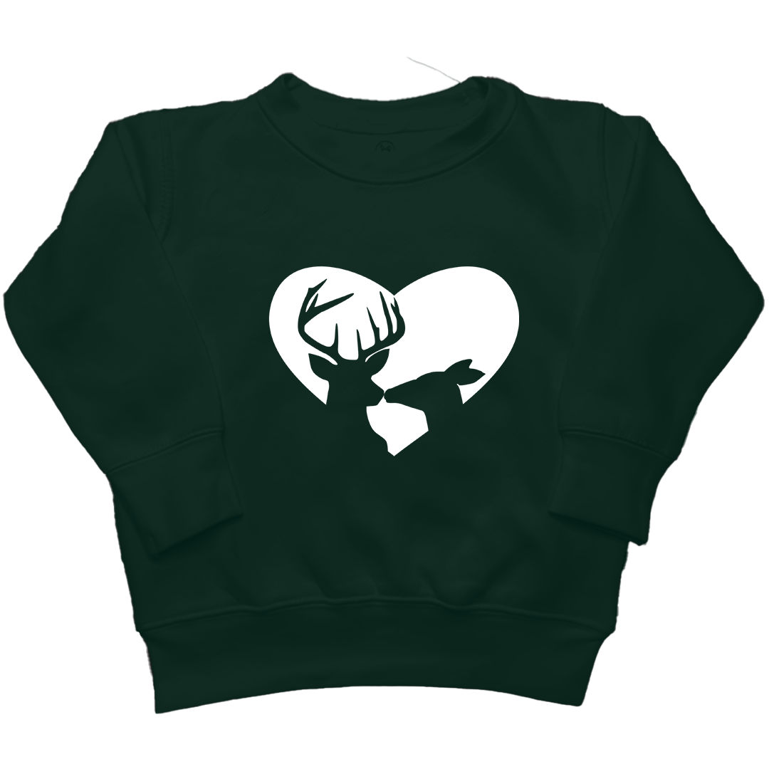 Deer Romance Kids Crew Neck Sweatshirt