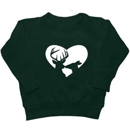 Deer Romance Kids Crew Neck Sweatshirt