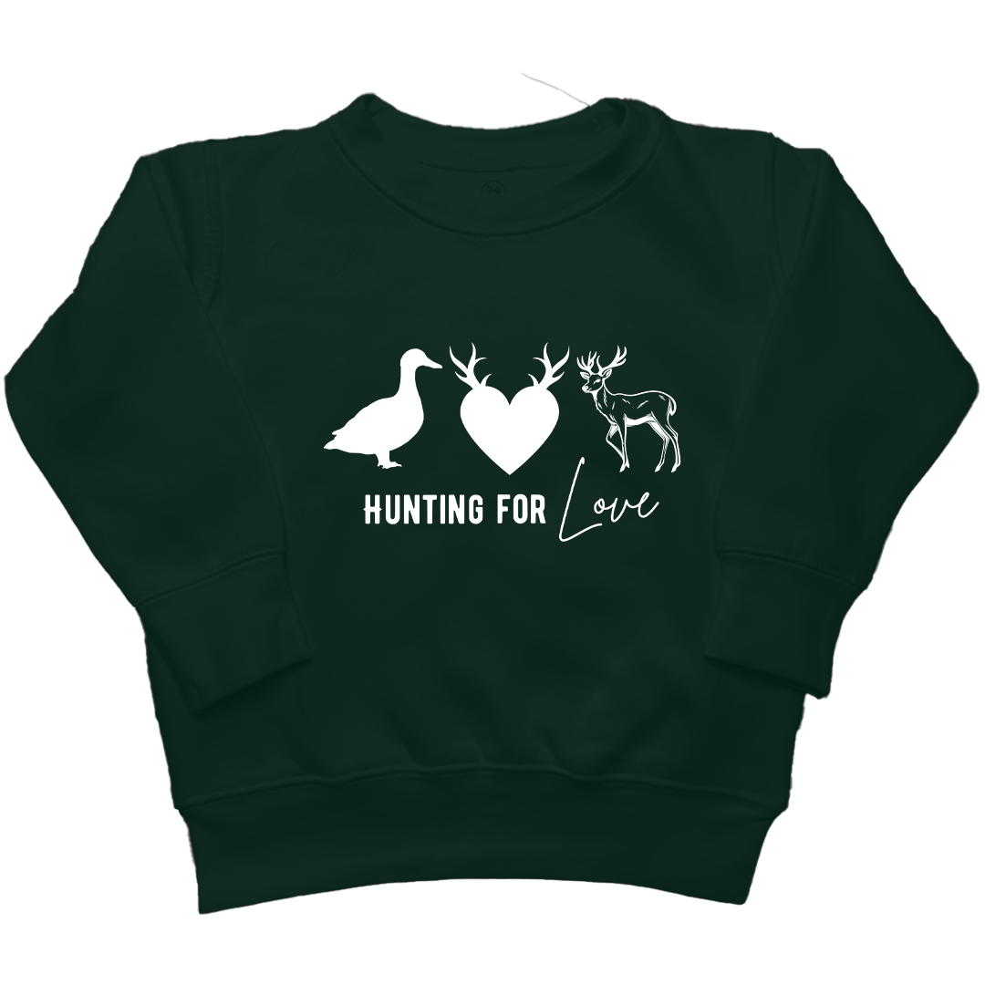 Hunting For Love Kids Crew Neck Sweatshirt