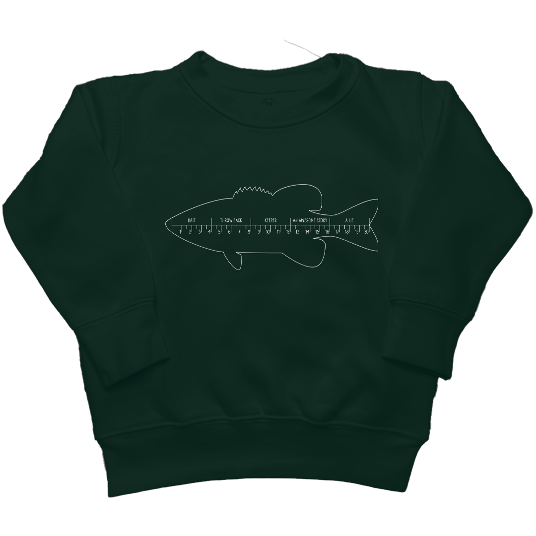 Fishing Ruler Kids Crew Neck Sweatshirt