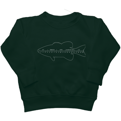 Fishing Ruler Kids Crew Neck Sweatshirt