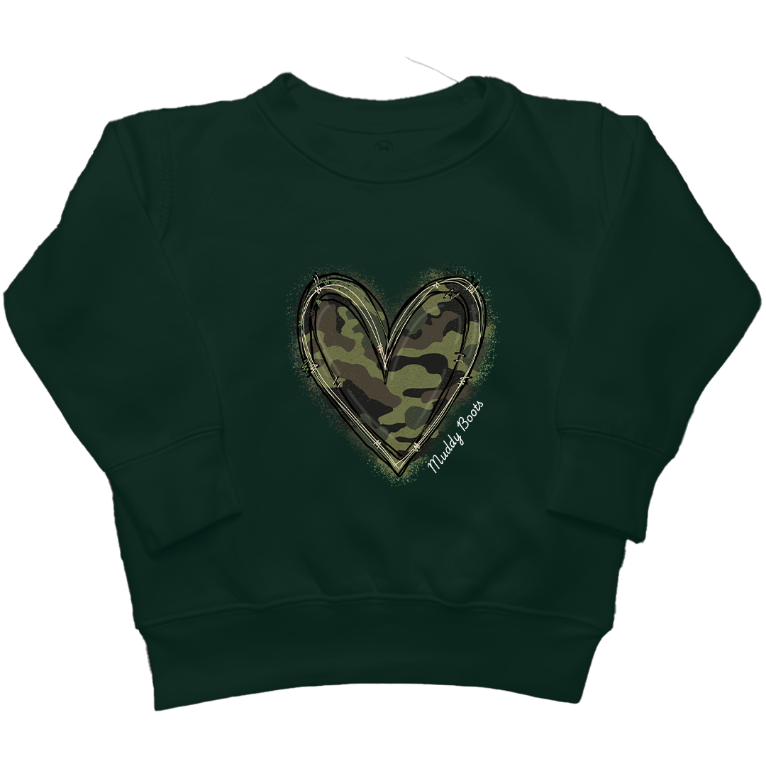 Hidden Heart Kids Crew Neck Sweatshirt