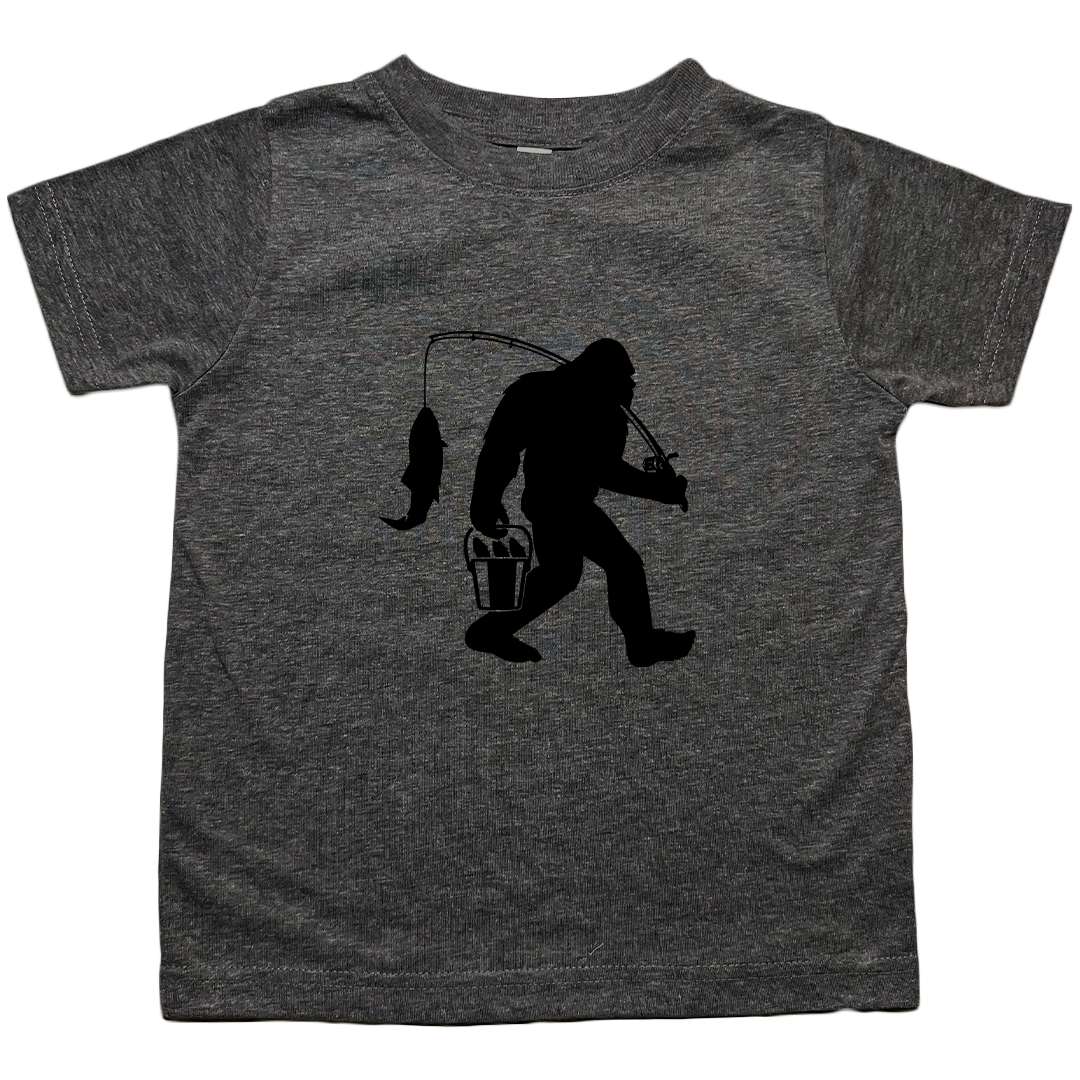 Fishing Sasquatch Kids Tee