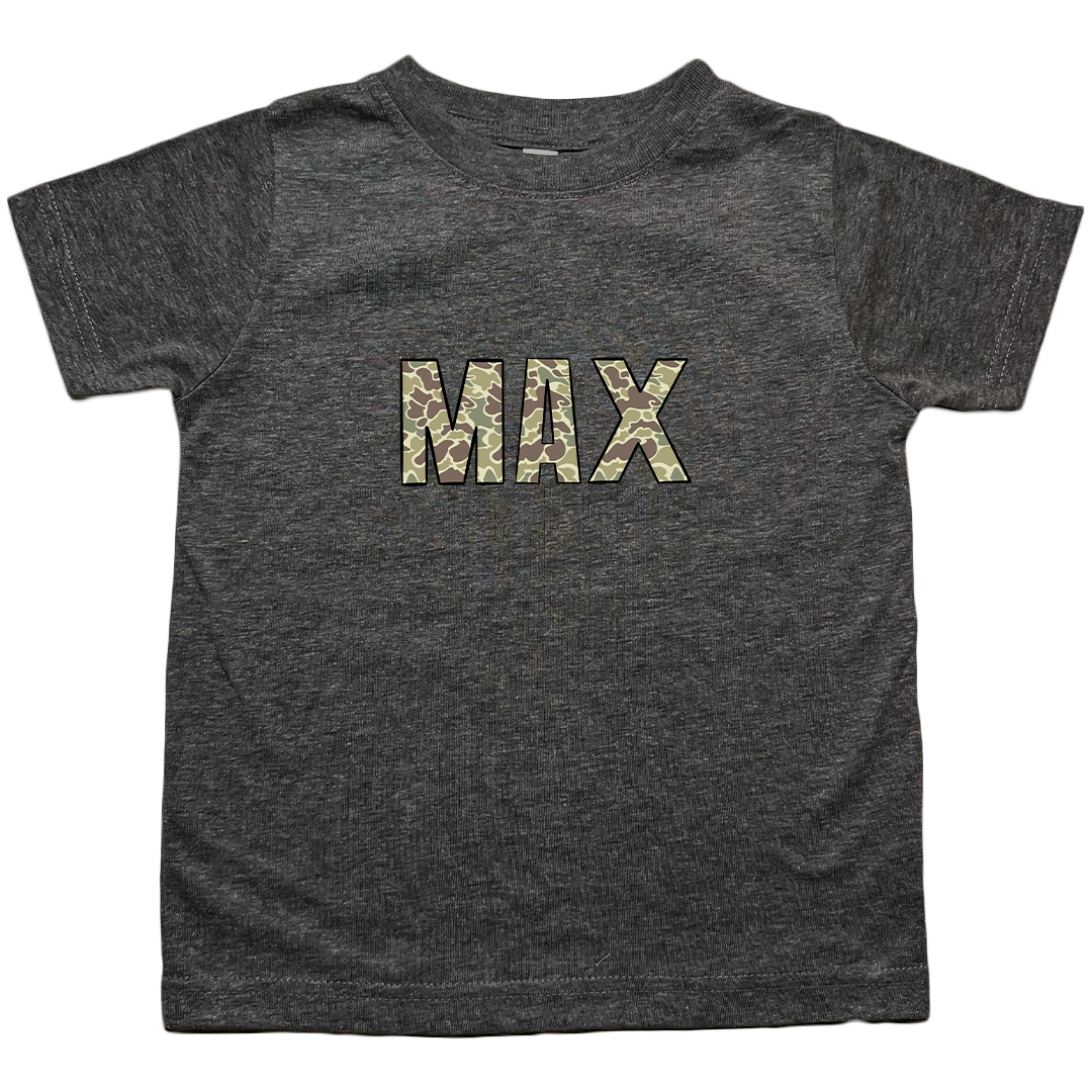 Personalized Camo Name Kids Tee