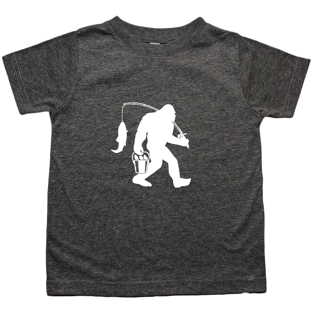 Fishing Sasquatch Kids Tee