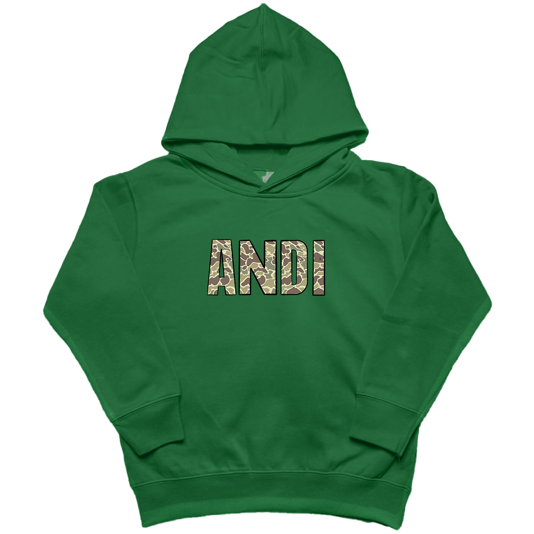 Personalized Camo Name Kids Hoodie