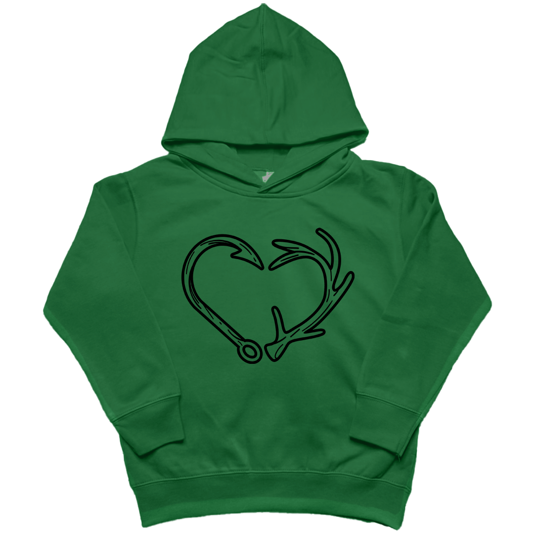 Hook Antler Heart Kids Hoodie