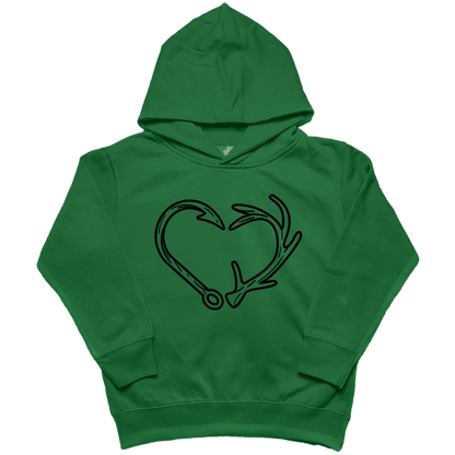 Hook Antler Heart Kids Hoodie