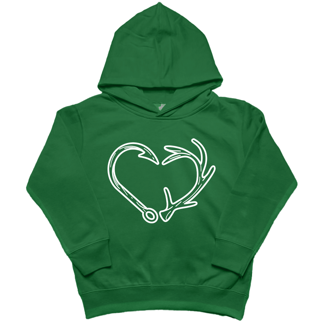 Hook Antler Heart Kids Hoodie