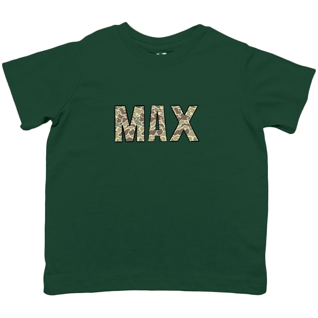 Personalized Camo Name Kids Tee