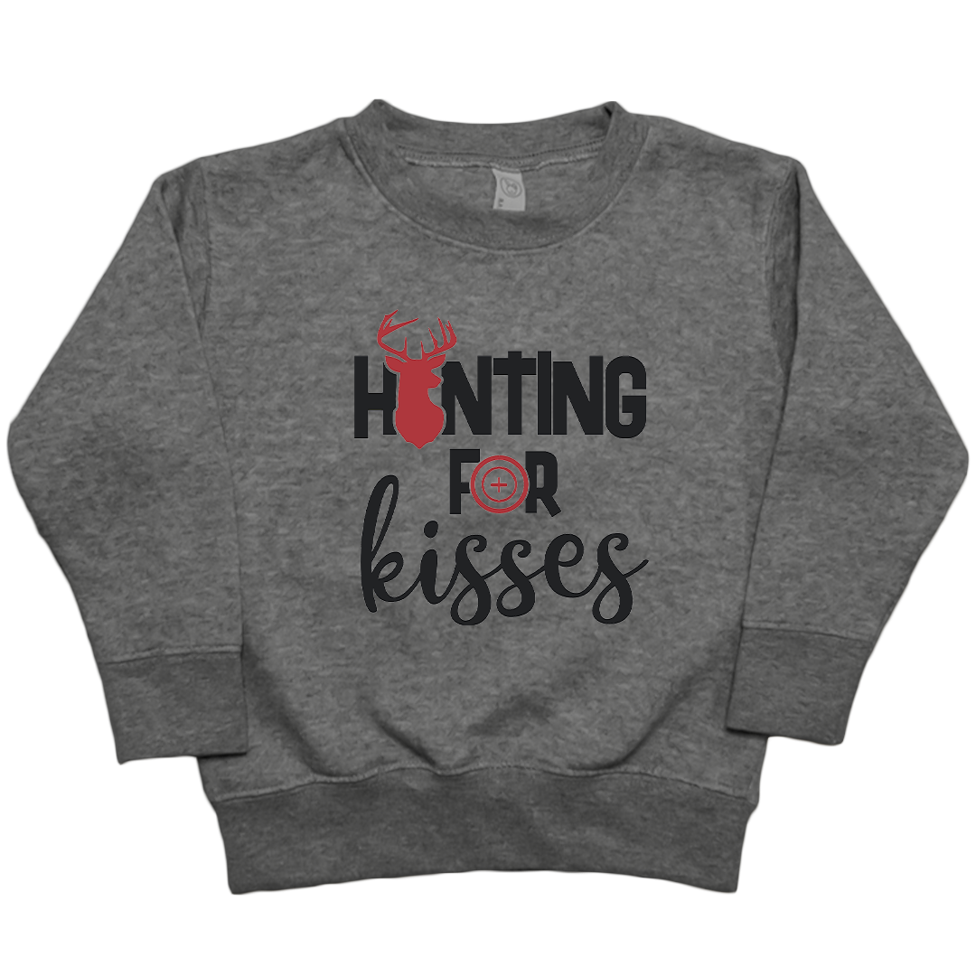 Hunting For Kisses Toddler Crew Neck Sweatshirt